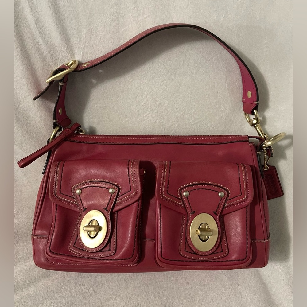 Rare Coach Legacy Double Turnlock in Raspberry